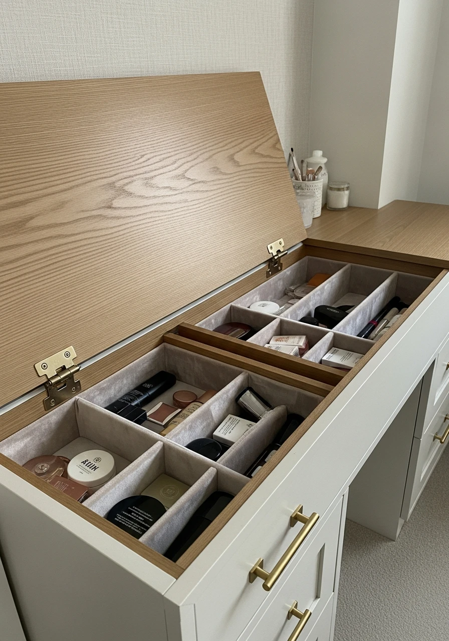 Hidden Storage Vanity - 50 Best Makeup Vanity Ideas