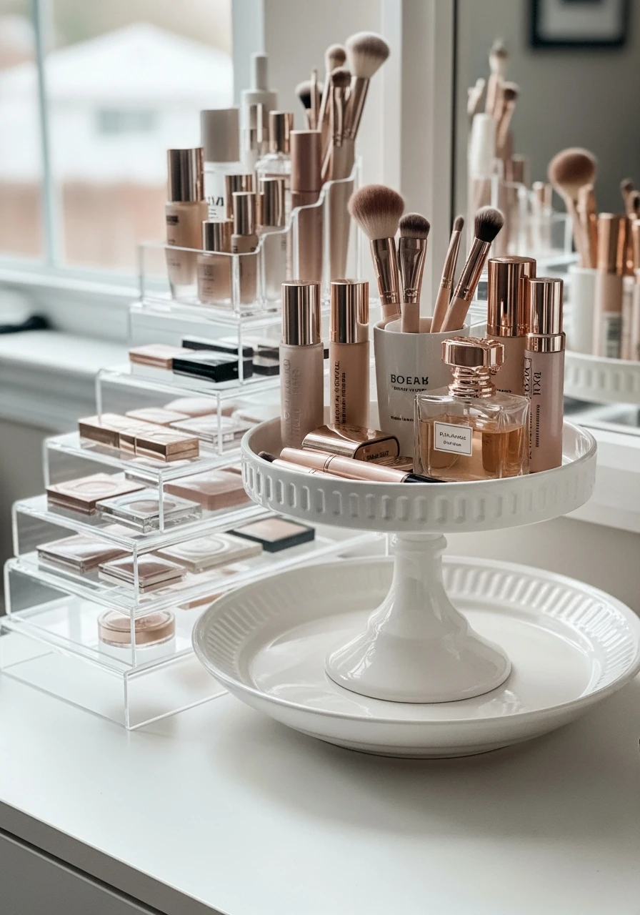 Tiered Organizer Vanity - 50 Best Makeup Vanity Ideas