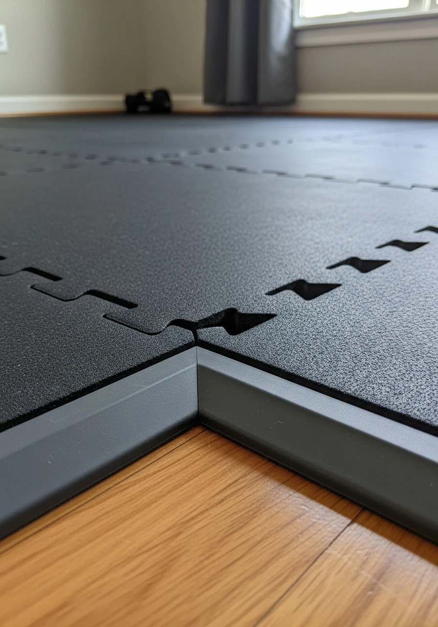 Rubber Flooring Edging - mini gym at home ideas