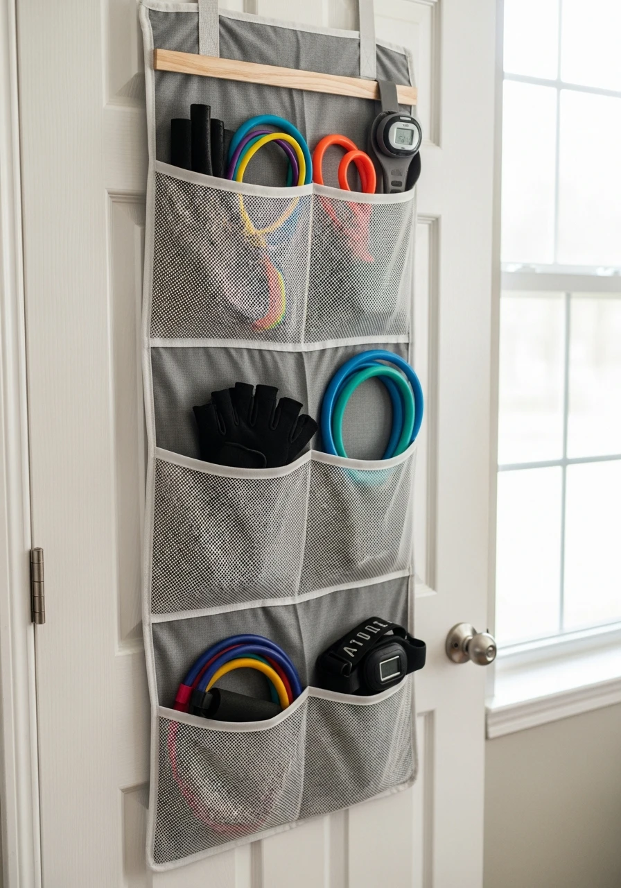 Over-the-Door Organizer - mini gym at home ideas