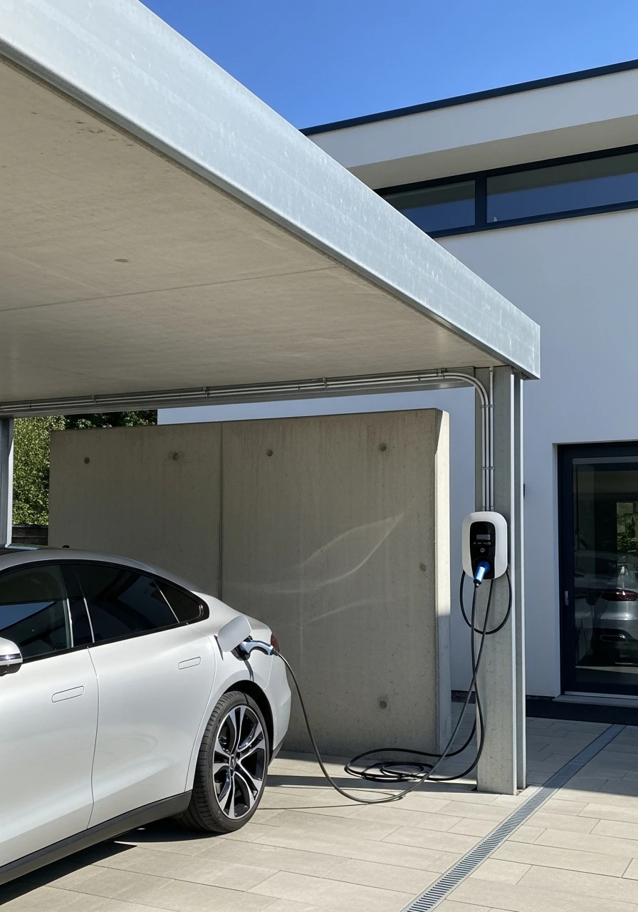 Setup for EV Charging - 50 Modern Carport Ideas for High-End Curb Appeal