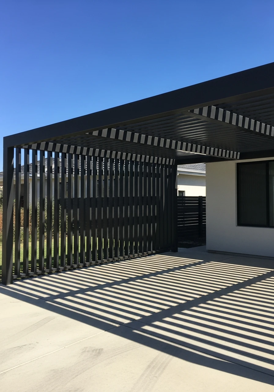 Open Pergola Style Shade - 50 Modern Carport Ideas for High-End Curb Appeal