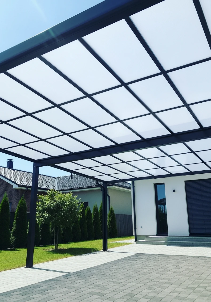 Translucent Polycarbonate Panels - 50 Modern Carport Ideas for High-End Curb Appeal