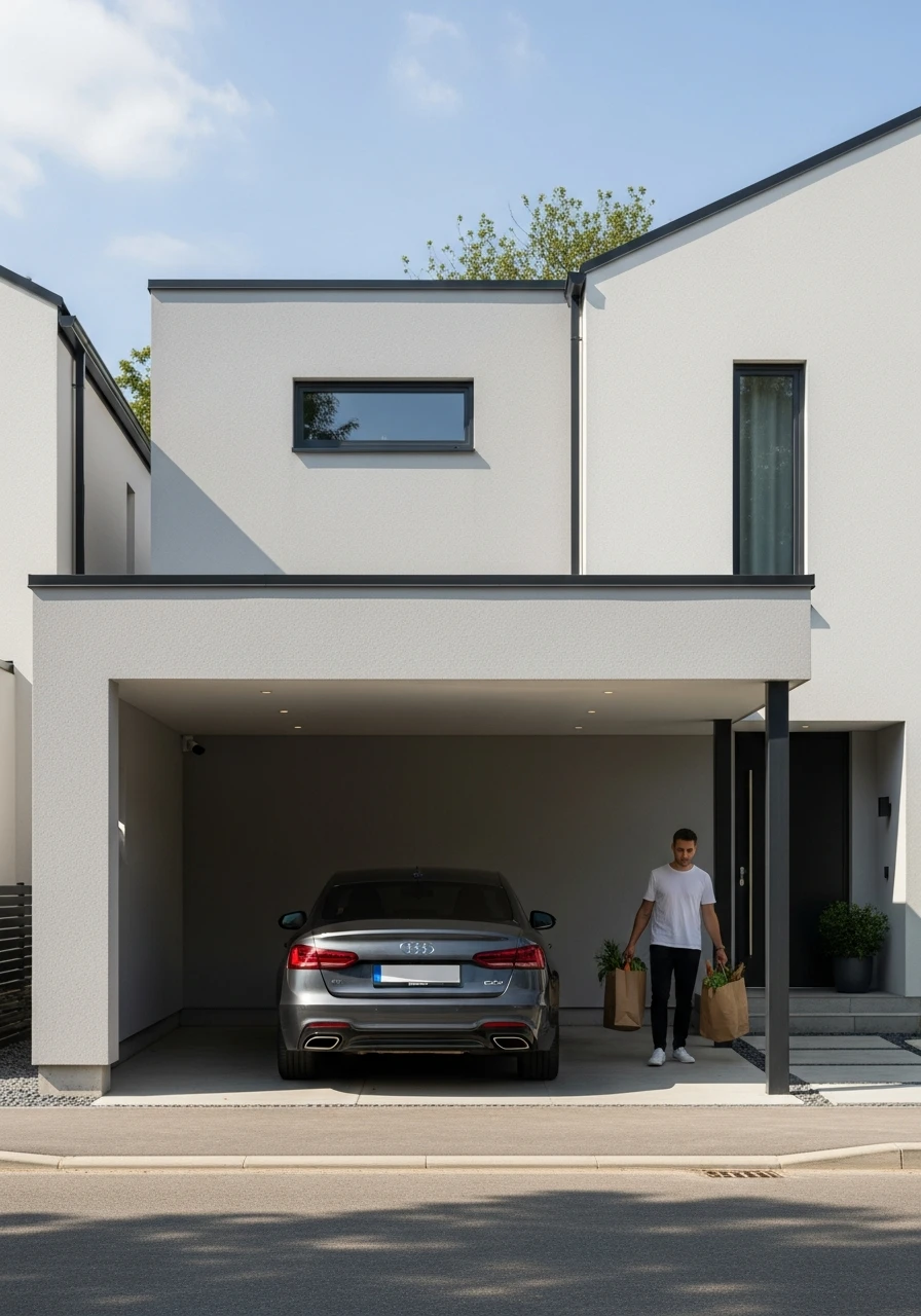 Seamless Attached Structure - 50 Modern Carport Ideas for High-End Curb Appeal