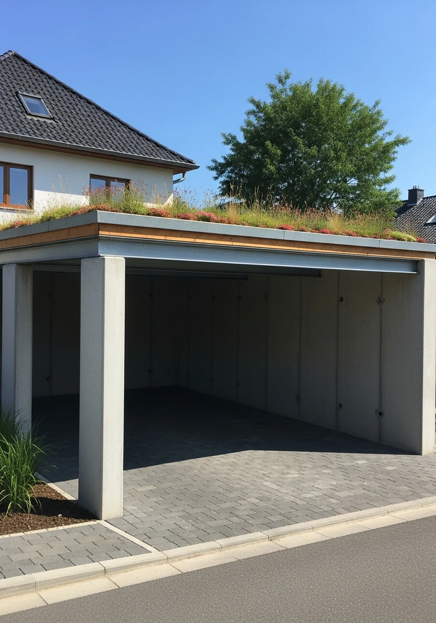 Living Green Roof - 50 Modern Carport Ideas for High-End Curb Appeal