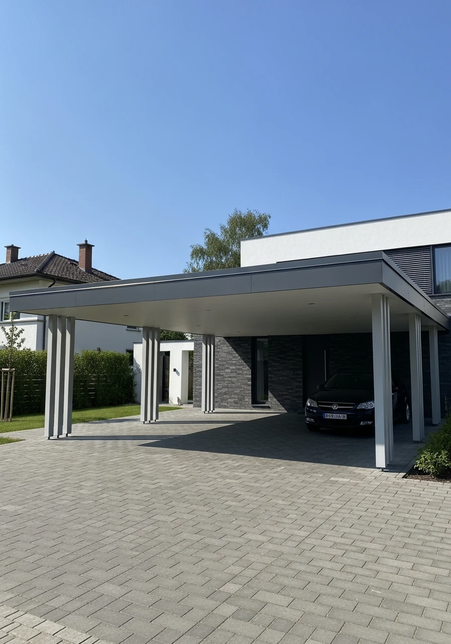 Wide Two-Car Structure - 50 Modern Carport Ideas for High-End Curb Appeal