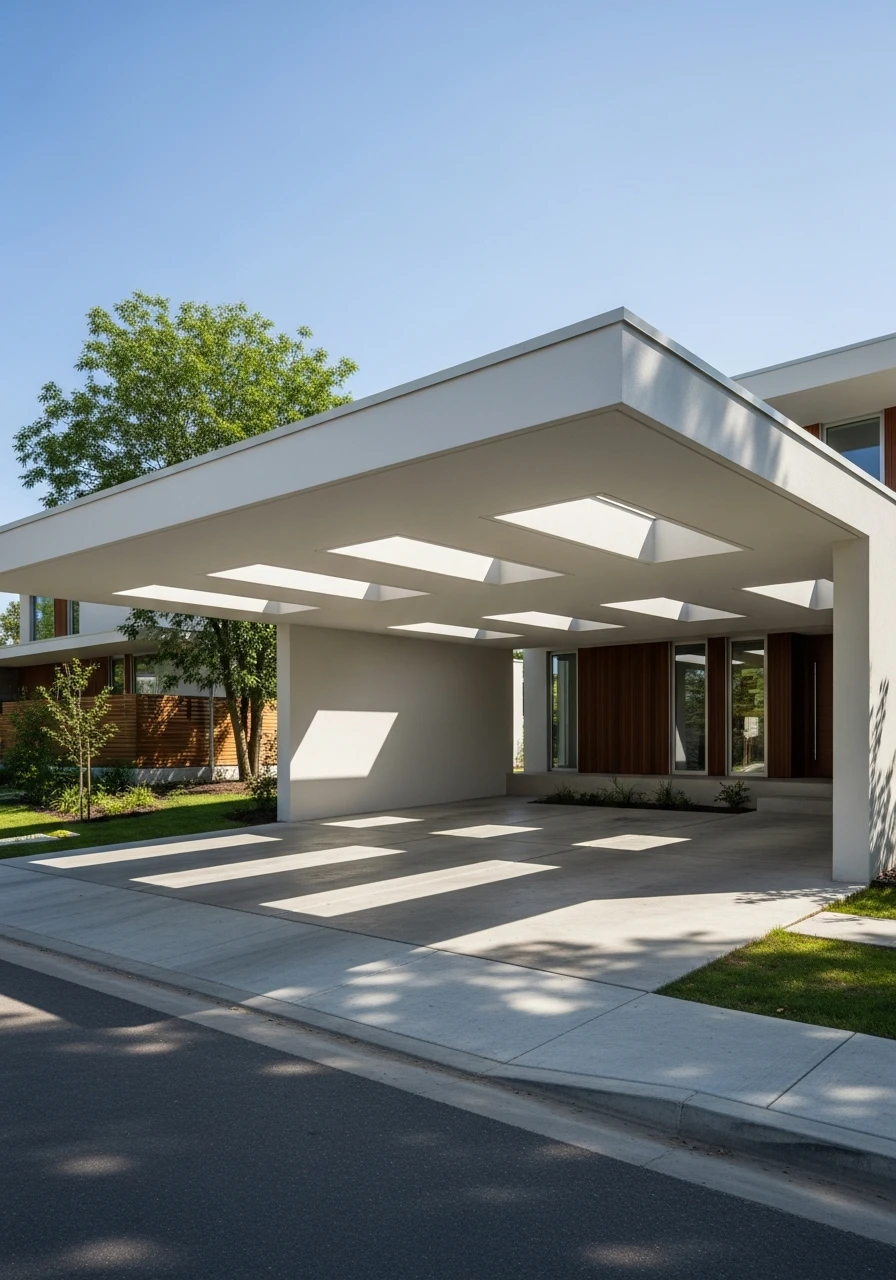Bright Roof Skylights - 50 Modern Carport Ideas for High-End Curb Appeal