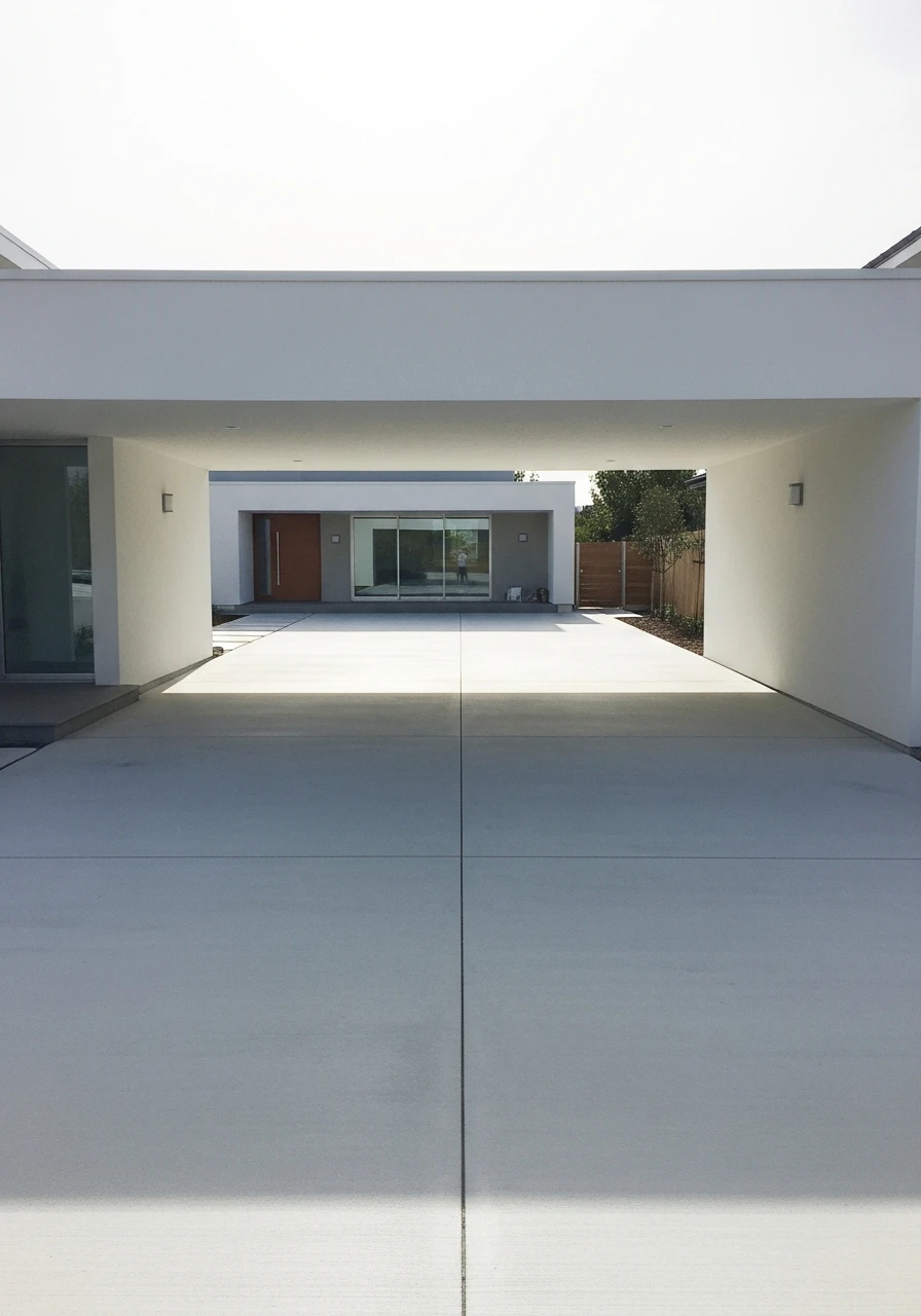 Smooth Concrete Slab Floor - 50 Modern Carport Ideas for High-End Curb Appeal