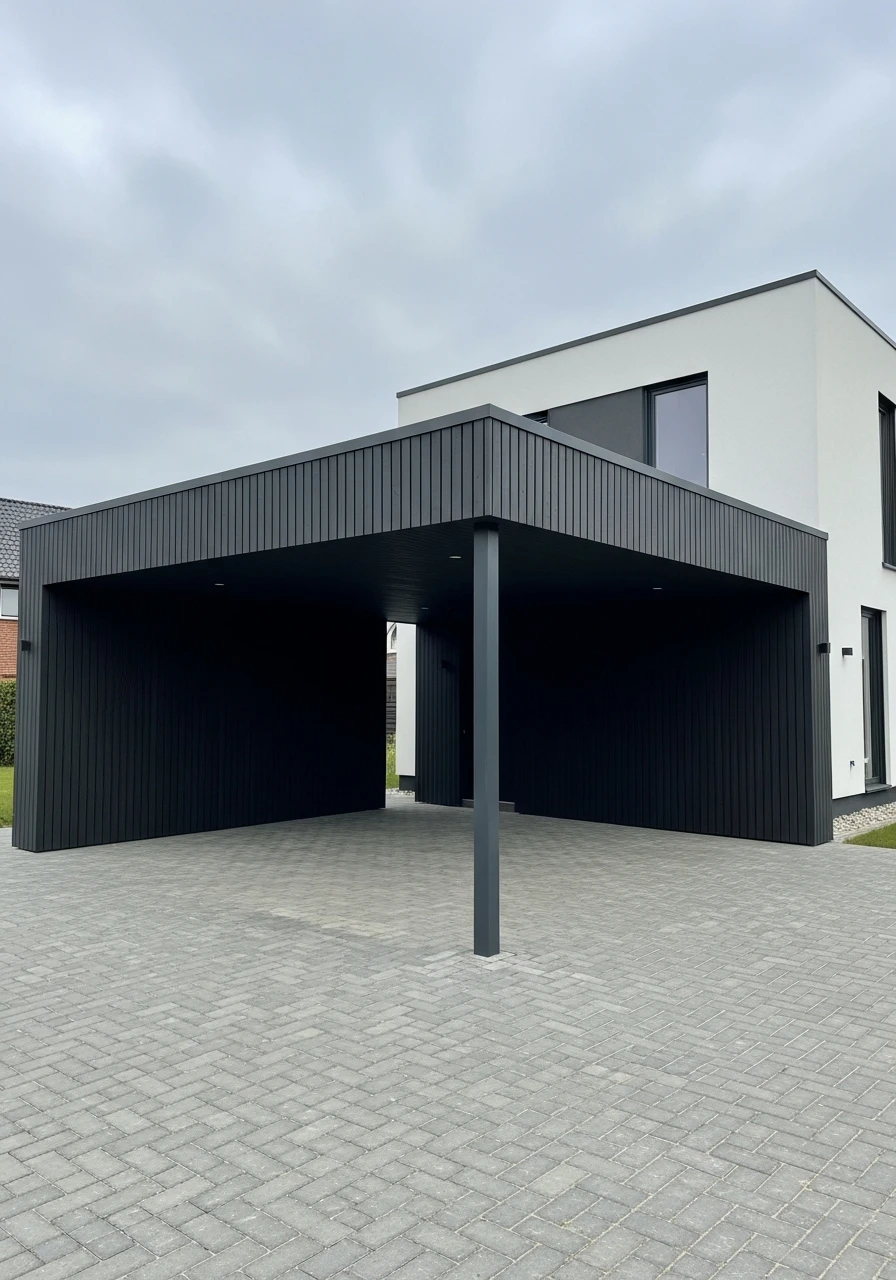 Match Home Materials - 50 Modern Carport Ideas for High-End Curb Appeal