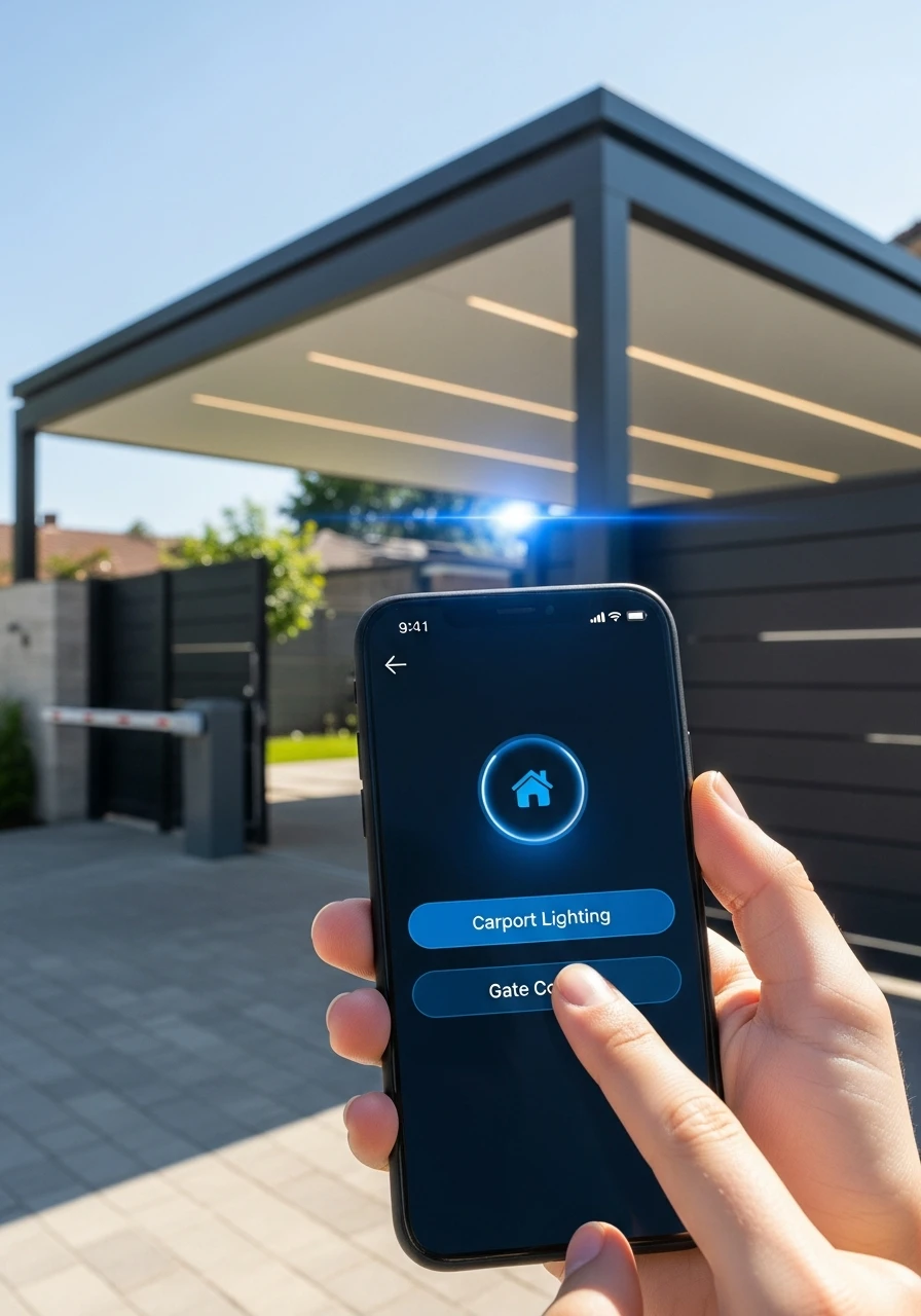 Smart App Controls - 50 Modern Carport Ideas for High-End Curb Appeal
