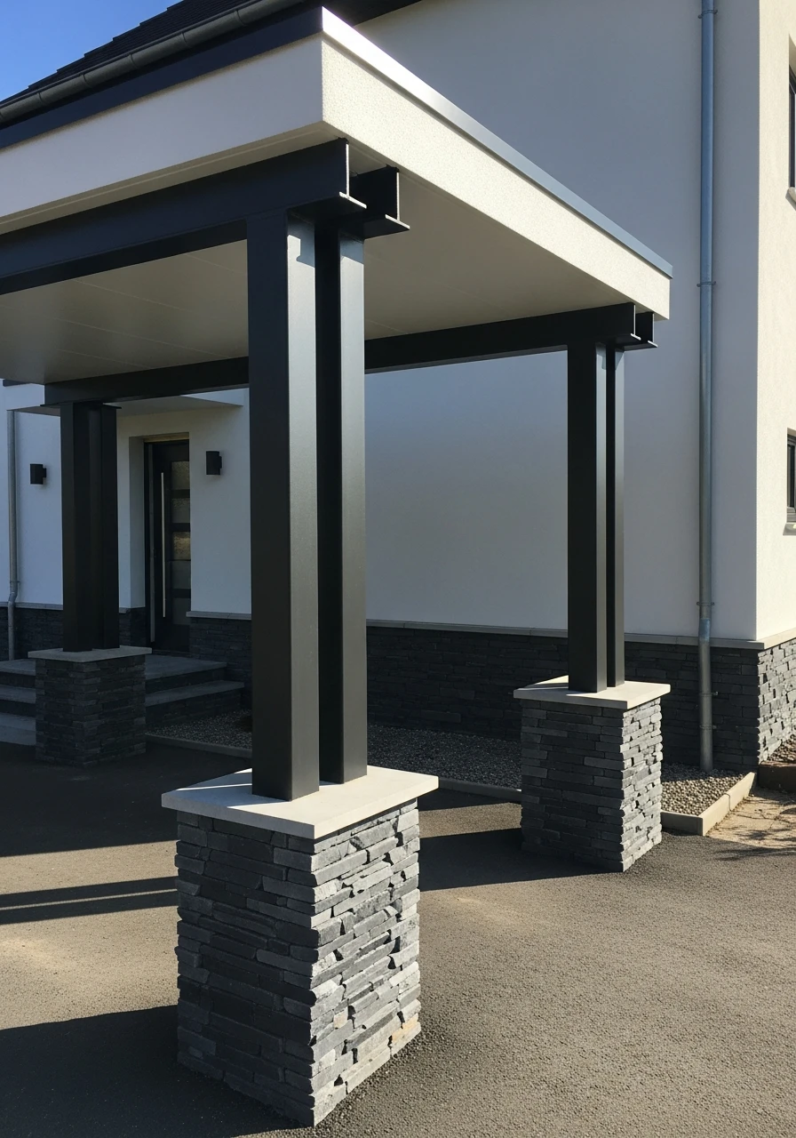 Sleek Decorative Columns - 50 Modern Carport Ideas for High-End Curb Appeal