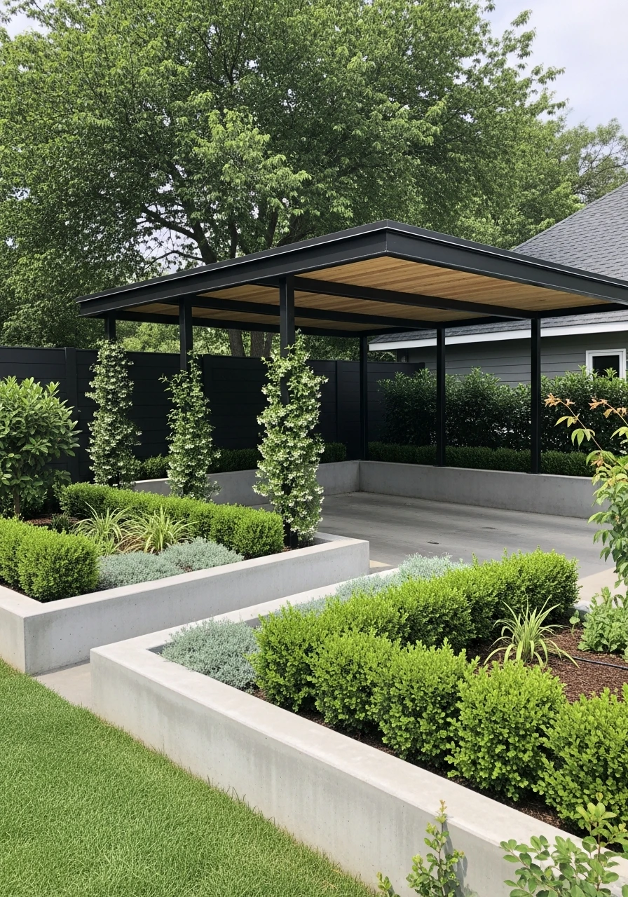 Blended Landscape Integration - 50 Modern Carport Ideas for High-End Curb Appeal