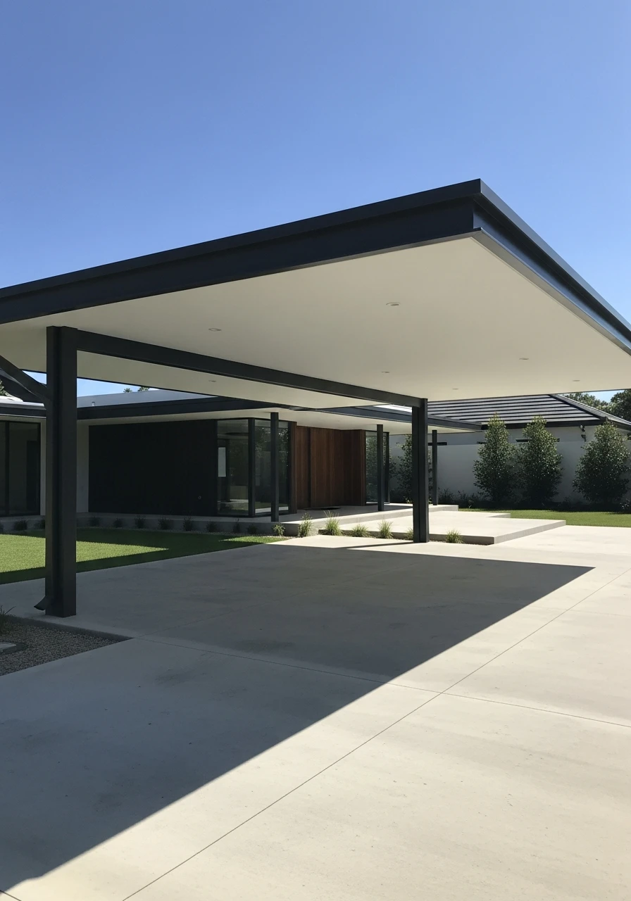 Extra Wide Overhang - 50 Modern Carport Ideas for High-End Curb Appeal