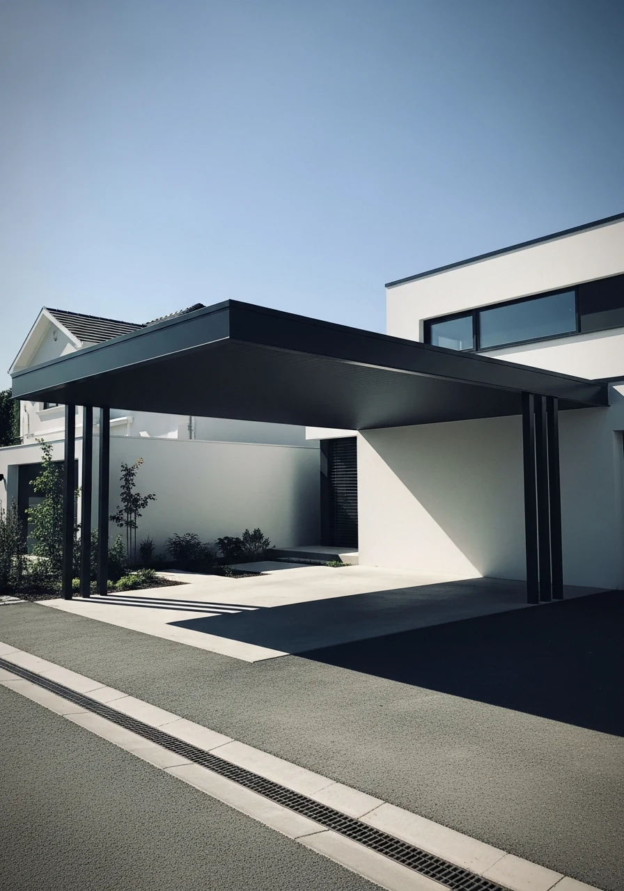 Floating Cantilever Style - 50 Modern Carport Ideas for High-End Curb Appeal