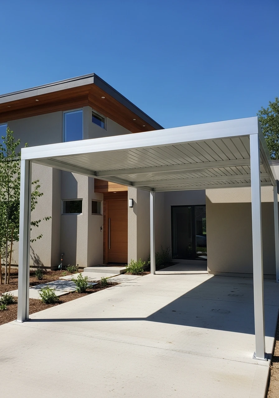 Lightweight Aluminum Frame - 50 Modern Carport Ideas for High-End Curb Appeal