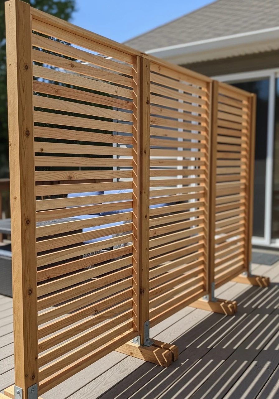 Moveable Wooden Panels - 50 Genius Outdoor Privacy Screen Ideas for Instant Backyard Escape