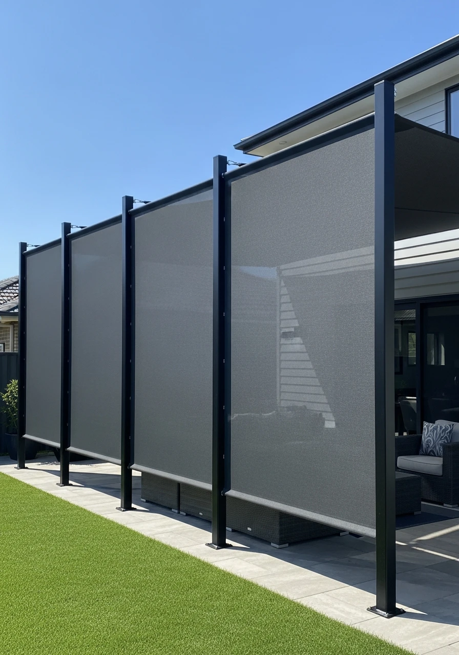 Vertical Shade Sails - 50 Genius Outdoor Privacy Screen Ideas for Instant Backyard Escape