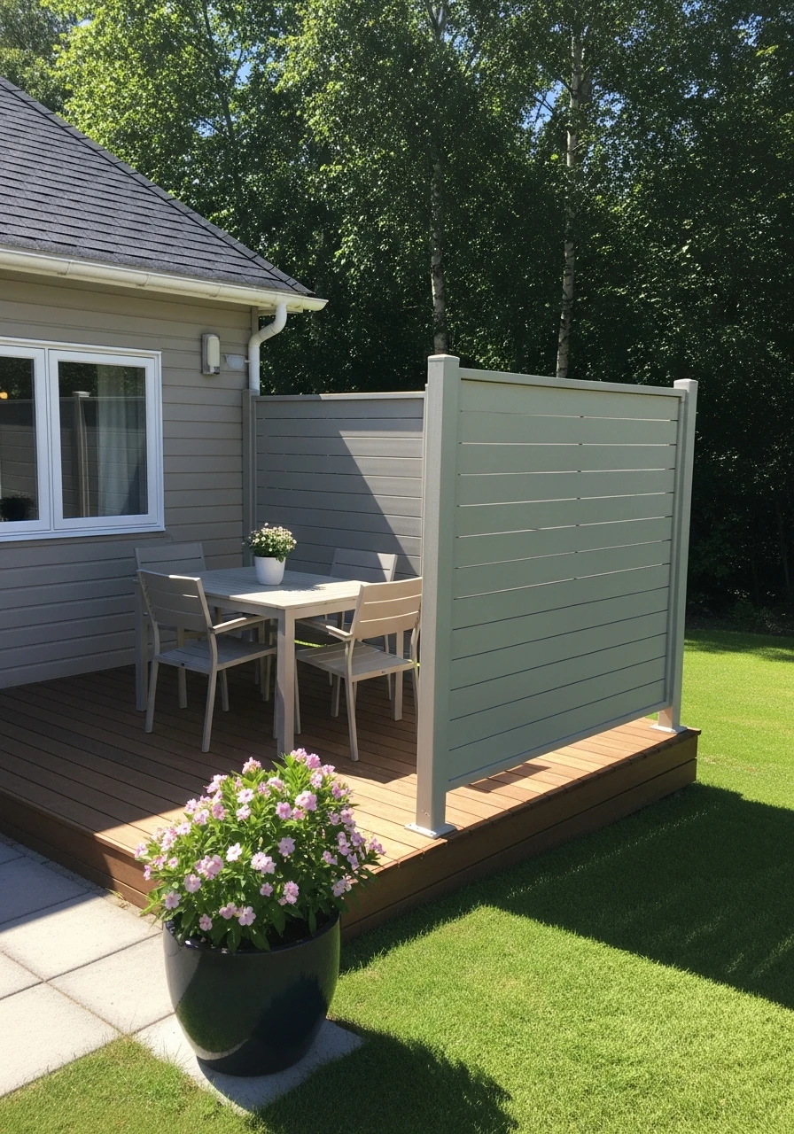 Neutral Color Screens - 50 Genius Outdoor Privacy Screen Ideas for Instant Backyard Escape