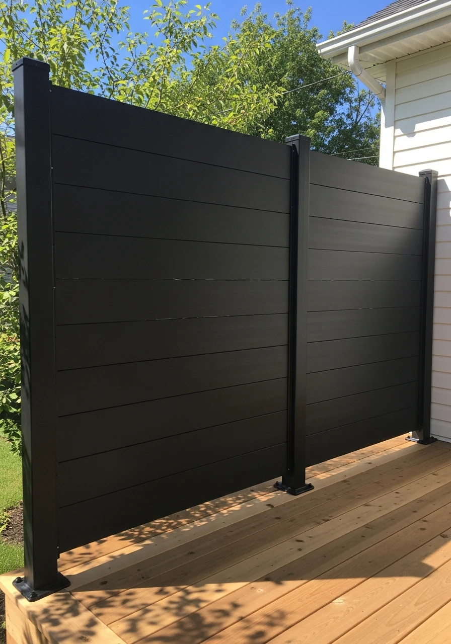 Dark Modern Screens - 50 Genius Outdoor Privacy Screen Ideas for Instant Backyard Escape