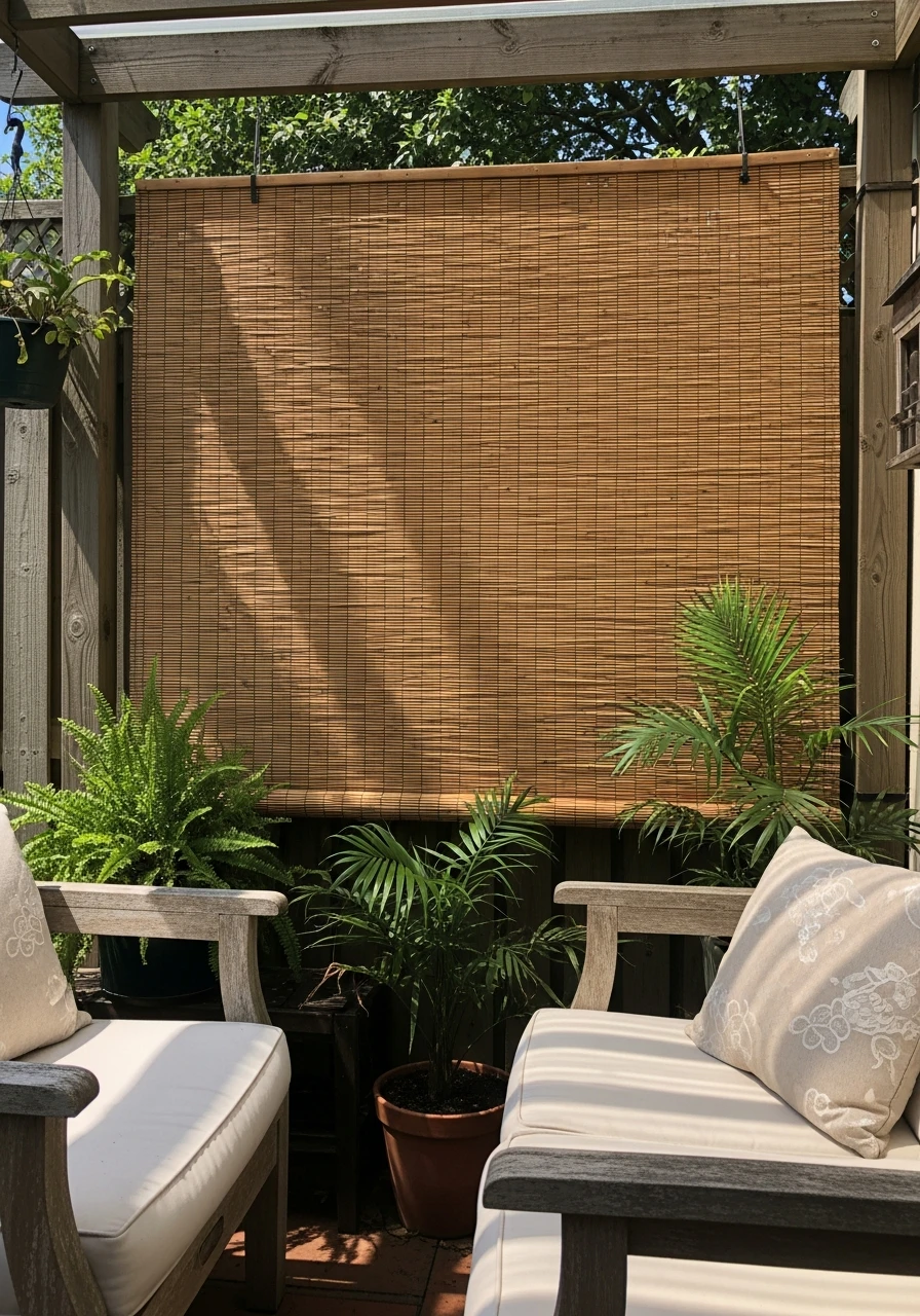 Natural Bamboo Roll - 50 Genius Outdoor Privacy Screen Ideas for Instant Backyard Escape