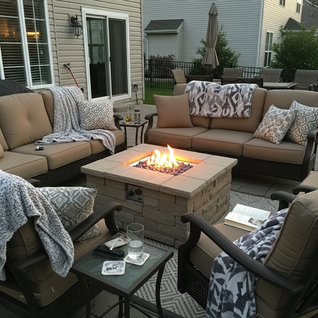 Fire Feature Focal Point - 50 Simple Patio Decorating Ideas for a Beautiful, Cozy Backyard