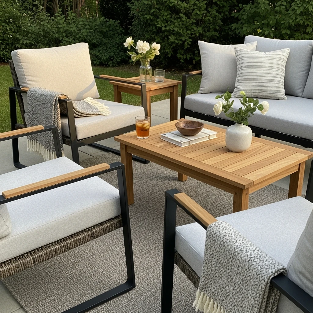 Mixed-Material Furniture - 50 Simple Patio Decorating Ideas for a Beautiful, Cozy Backyard