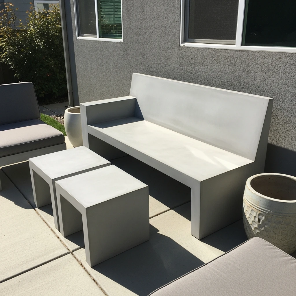 Sleek Concrete Seating - 50 Simple Patio Decorating Ideas for a Beautiful, Cozy Backyard