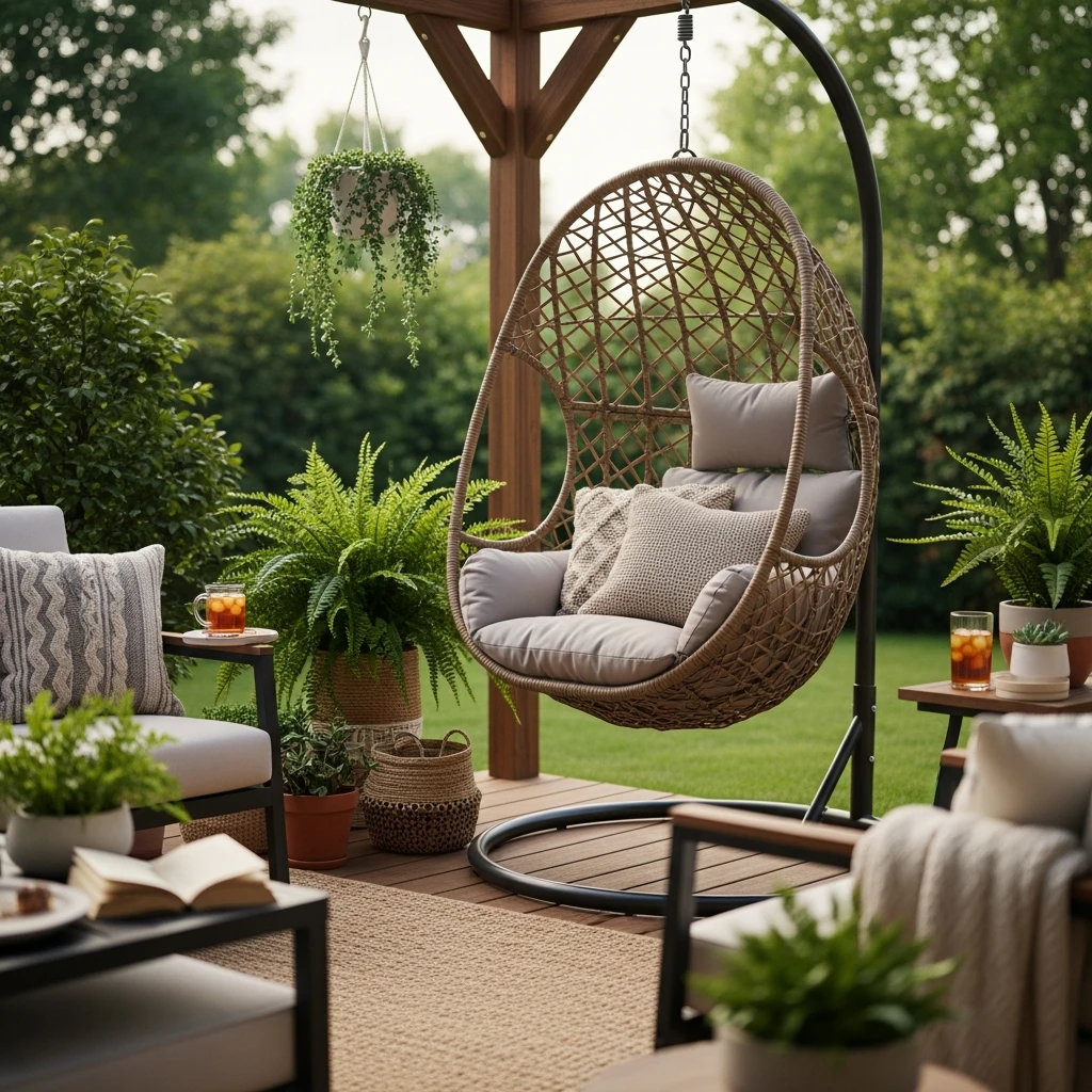 Hanging Chair or Hammock - 50 Simple Patio Decorating Ideas for a Beautiful, Cozy Backyard