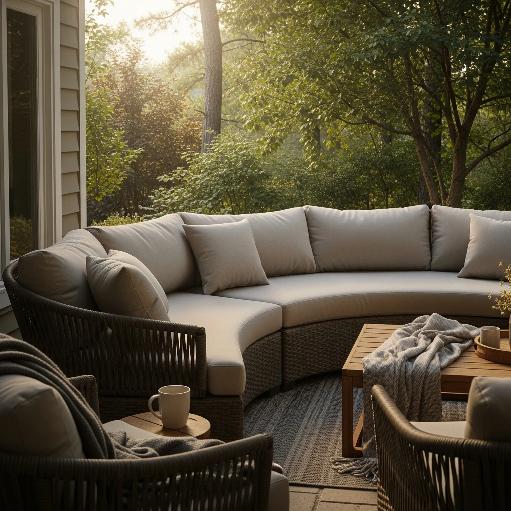 Try Curved Seating - 50 Simple Patio Decorating Ideas for a Beautiful, Cozy Backyard