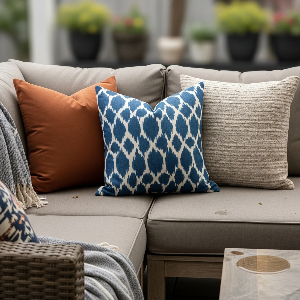 Trend-Forward Throw Pillows - 50 Simple Patio Decorating Ideas for a Beautiful, Cozy Backyard