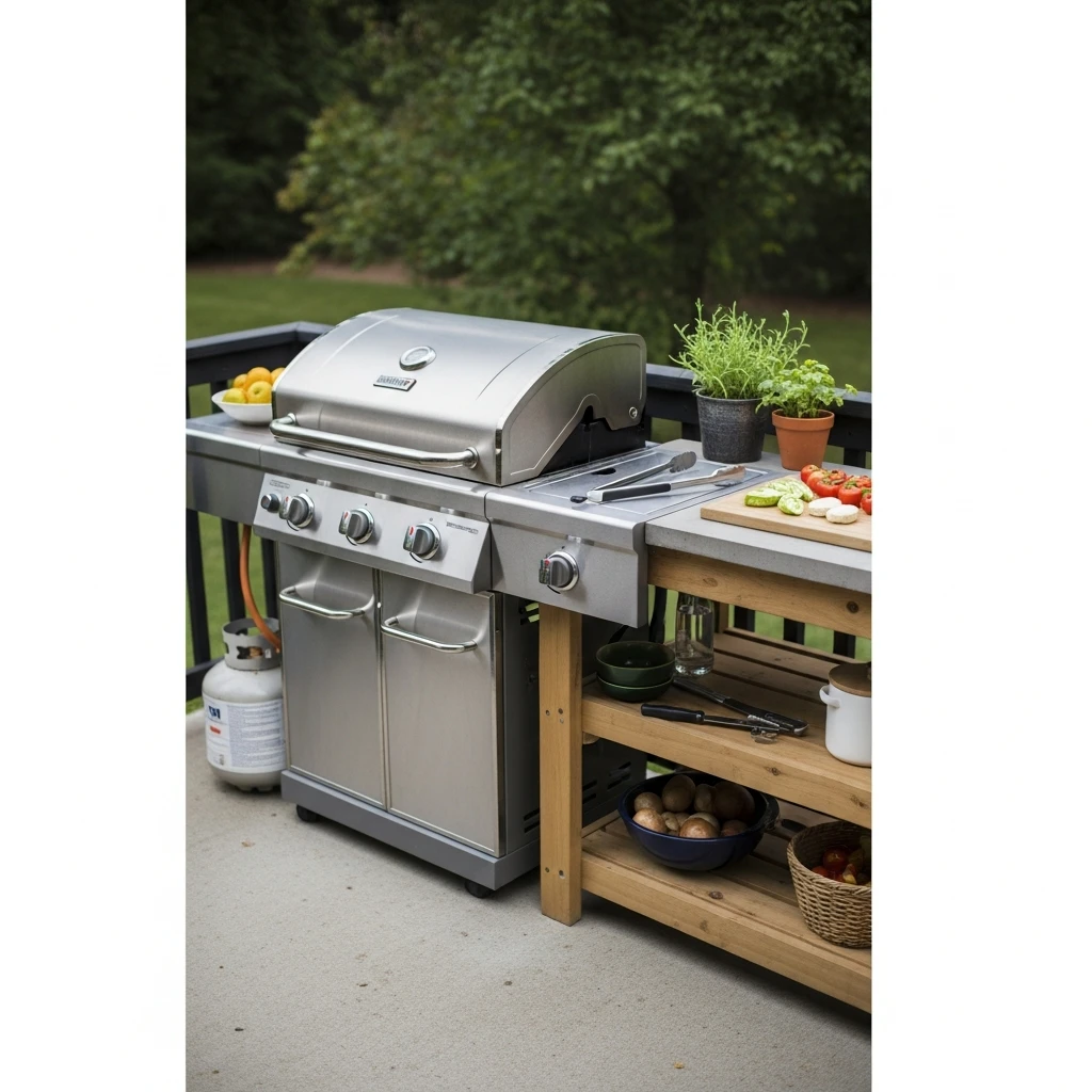 Outdoor Kitchen Corner - 50 Simple Patio Decorating Ideas for a Beautiful, Cozy Backyard