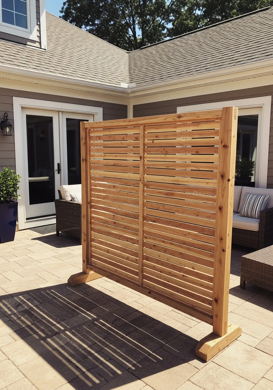 Moveable Wood Privacy Screens - 50 Genius Patio Privacy Ideas That Look Expensive