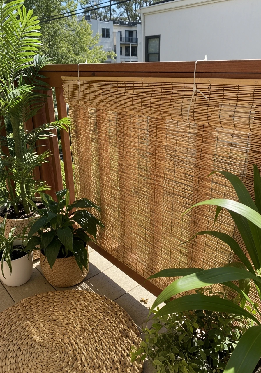 Natural Reed Roll Screens - 50 Genius Patio Privacy Ideas That Look Expensive
