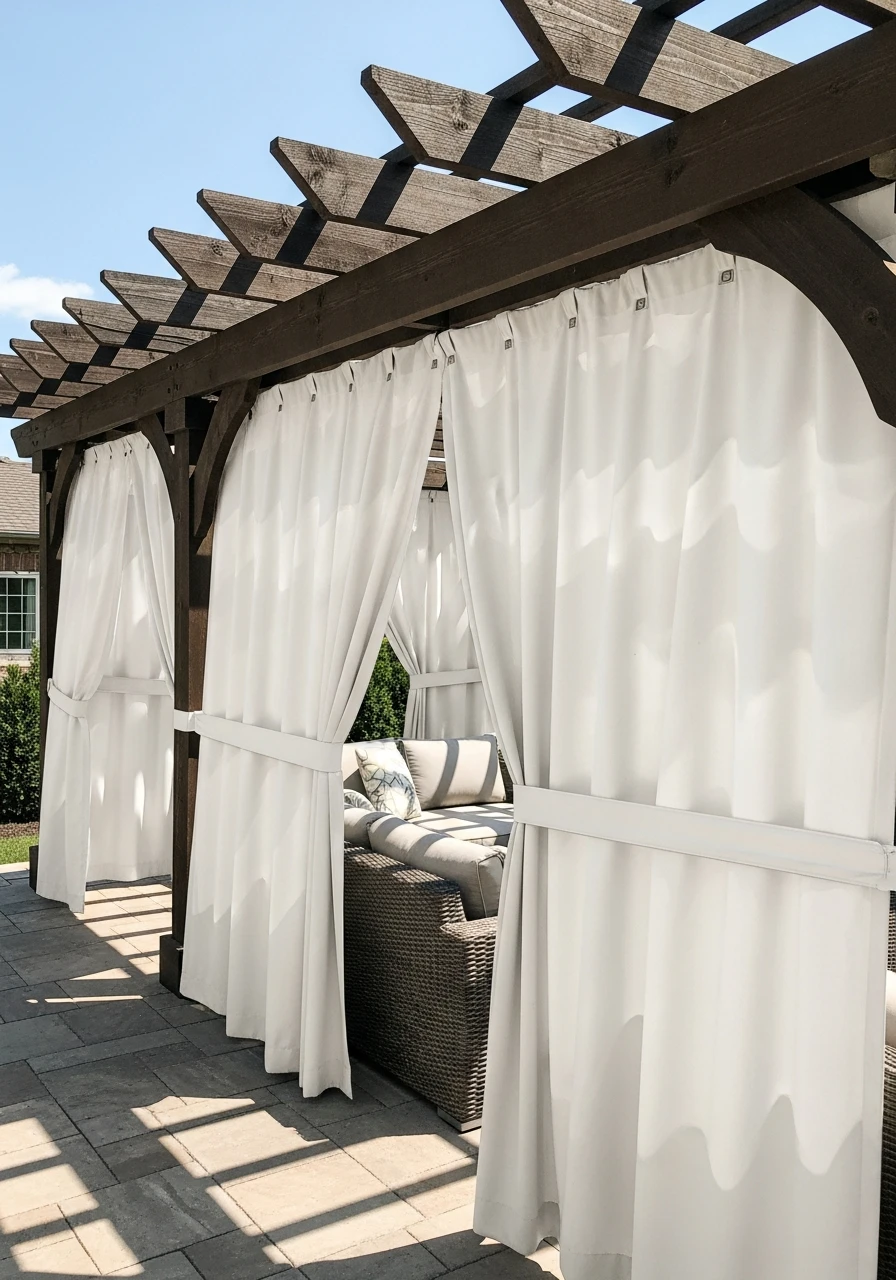 Soft Fabric Privacy Panels - 50 Genius Patio Privacy Ideas That Look Expensive