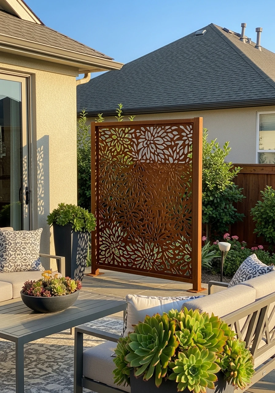 Statement Art Privacy Screens - 50 Genius Patio Privacy Ideas That Look Expensive