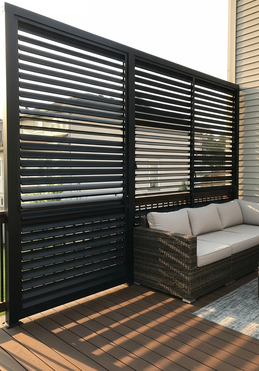 Adjustable Louvered Walls - 50 Genius Patio Privacy Ideas That Look Expensive