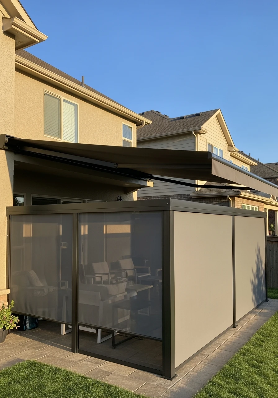 Awning Plus Side Screens - 50 Genius Patio Privacy Ideas That Look Expensive