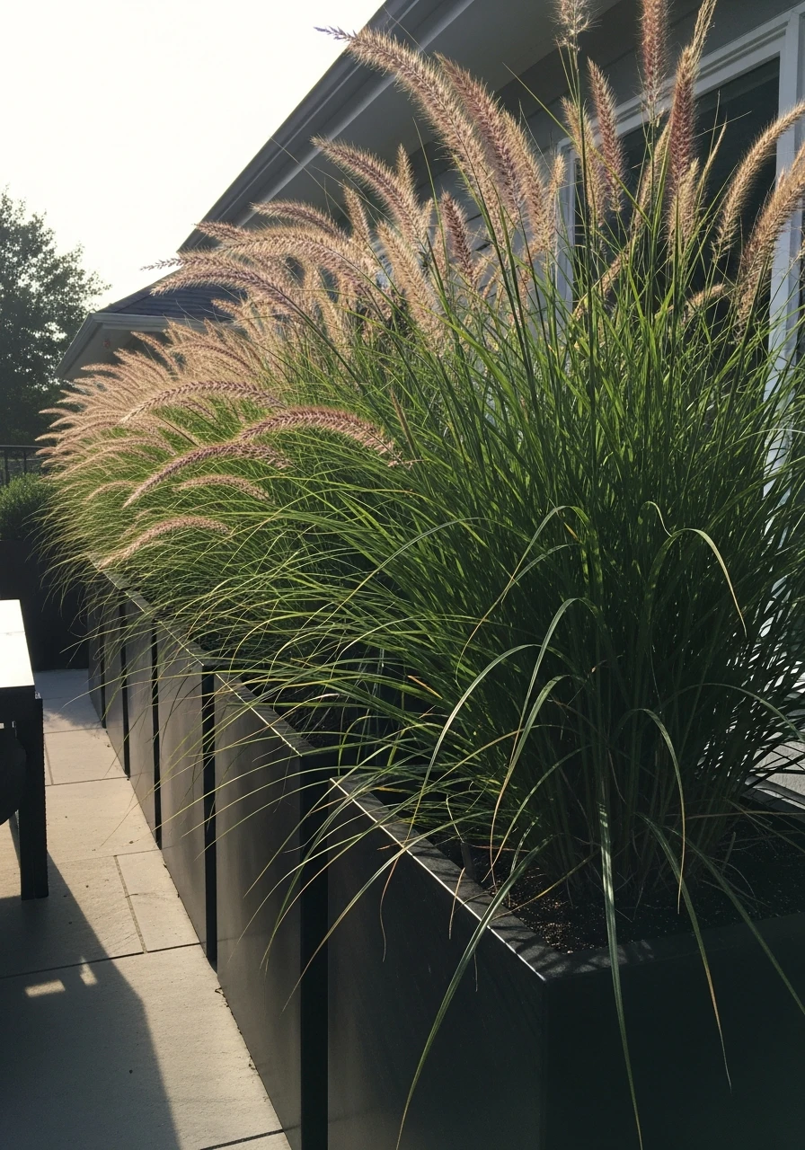 Grasses In Large Planters - 50 Genius Patio Privacy Ideas That Look Expensive