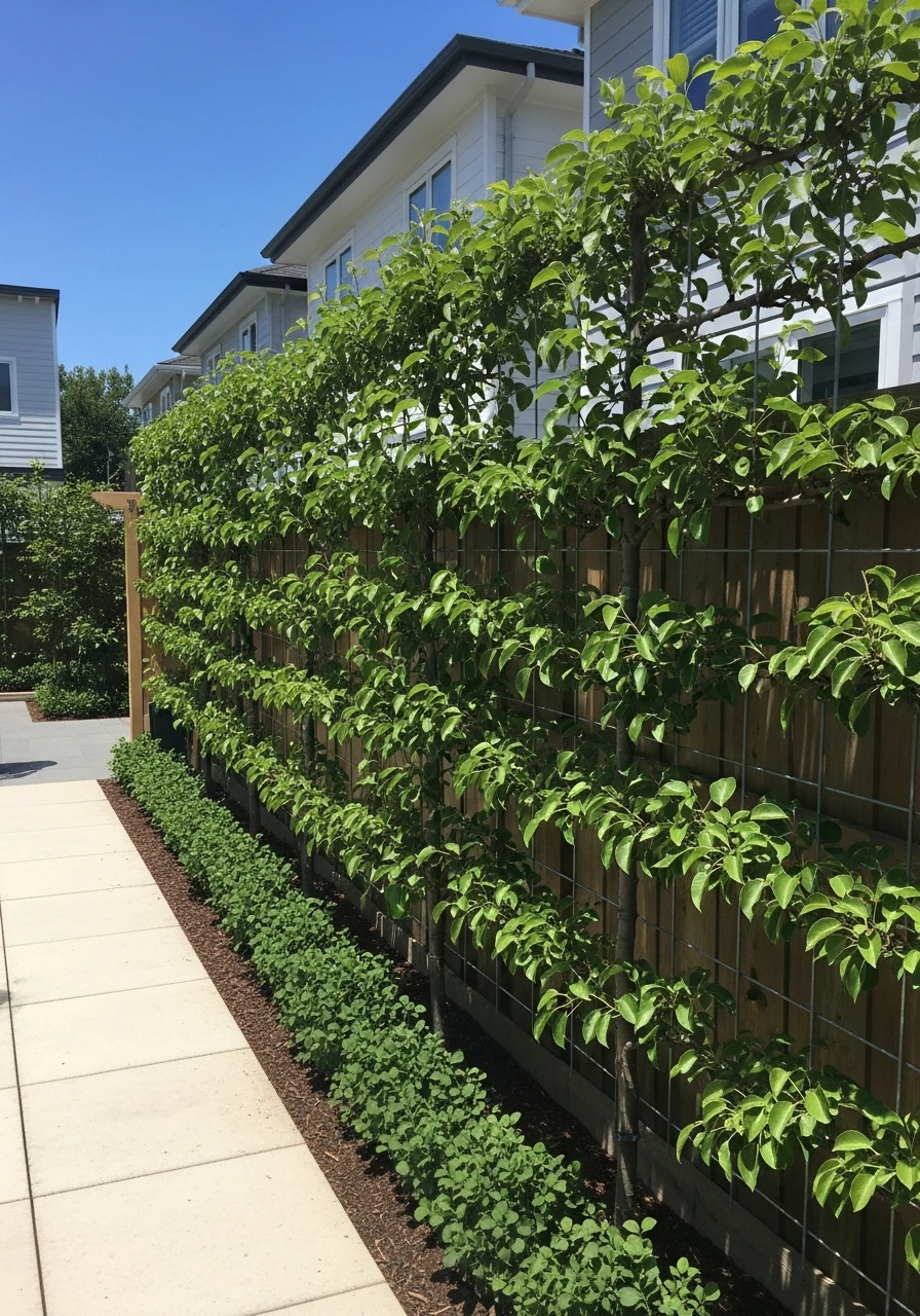 Espaliered Fruit Trees - 50 Genius Patio Privacy Ideas That Look Expensive