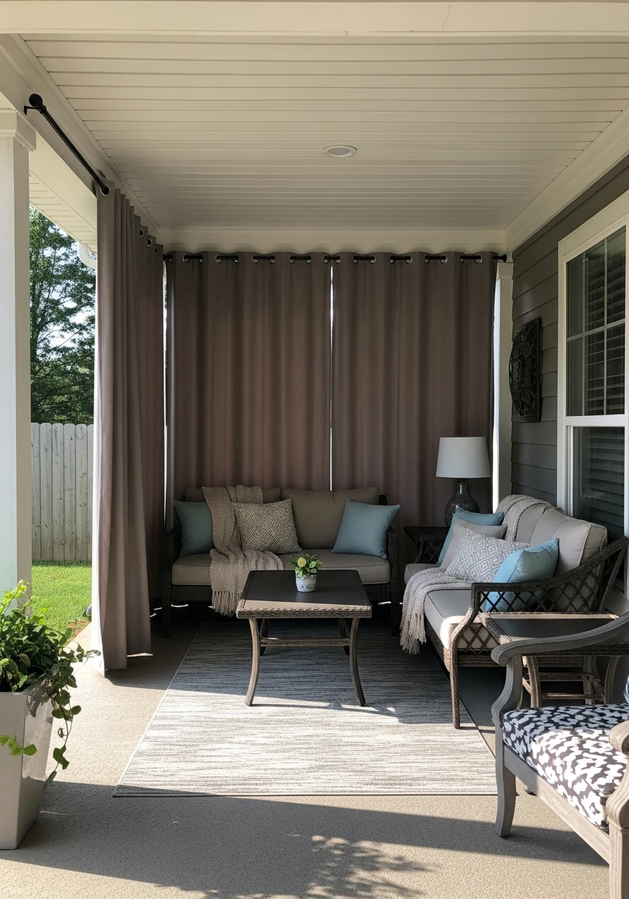Heavy Outdoor Drapes - 50 Genius Patio Privacy Ideas That Look Expensive
