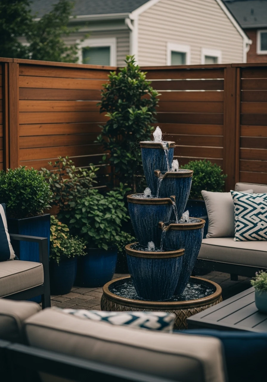 Fountain For Sound Blocking - 50 Genius Patio Privacy Ideas That Look Expensive