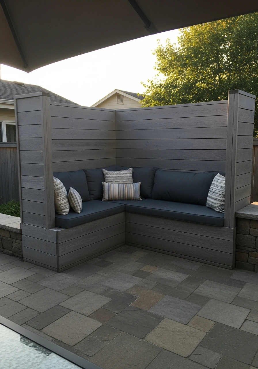 Built-In Corner Seating - 50 Genius Patio Privacy Ideas That Look Expensive