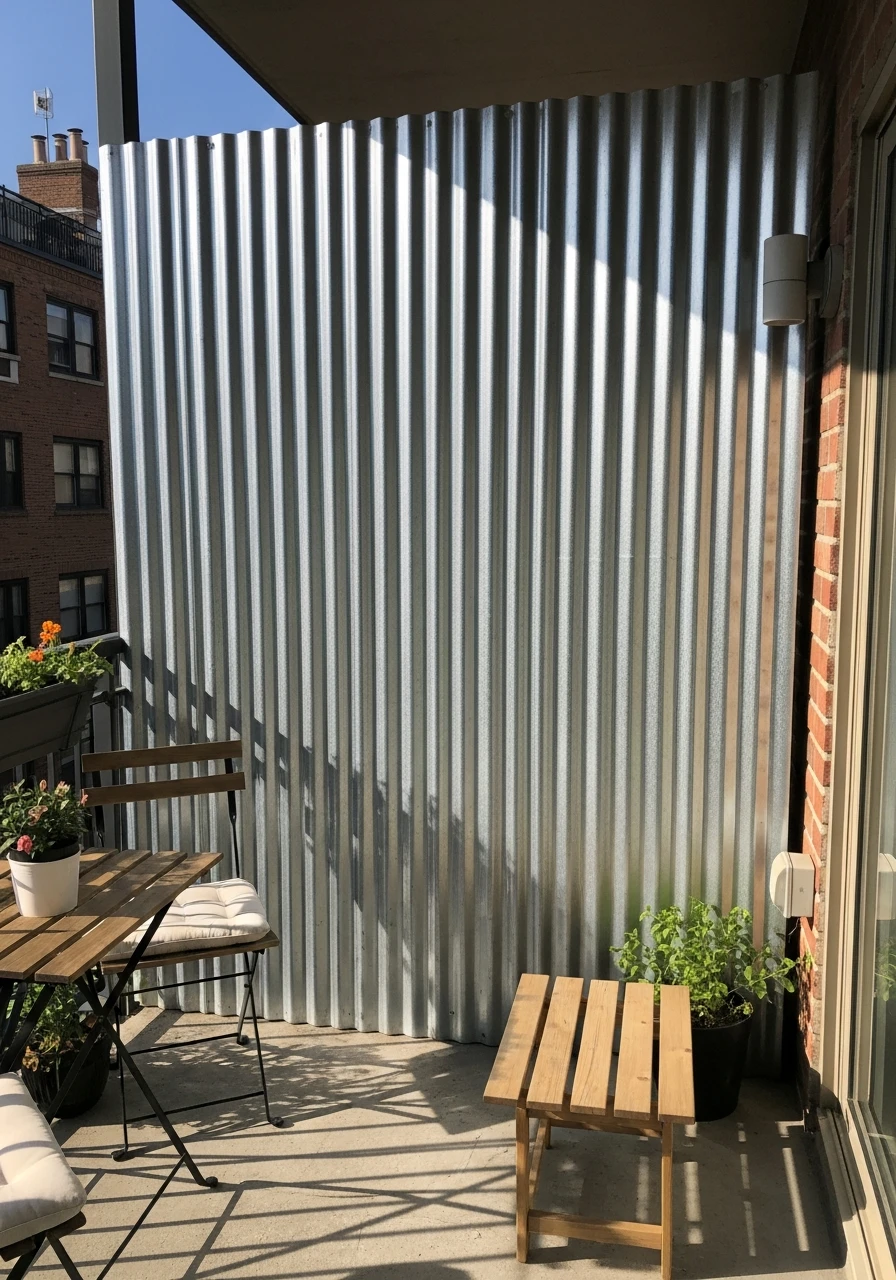 Urban Corrugated Metal Screens - 50 Genius Patio Privacy Ideas That Look Expensive