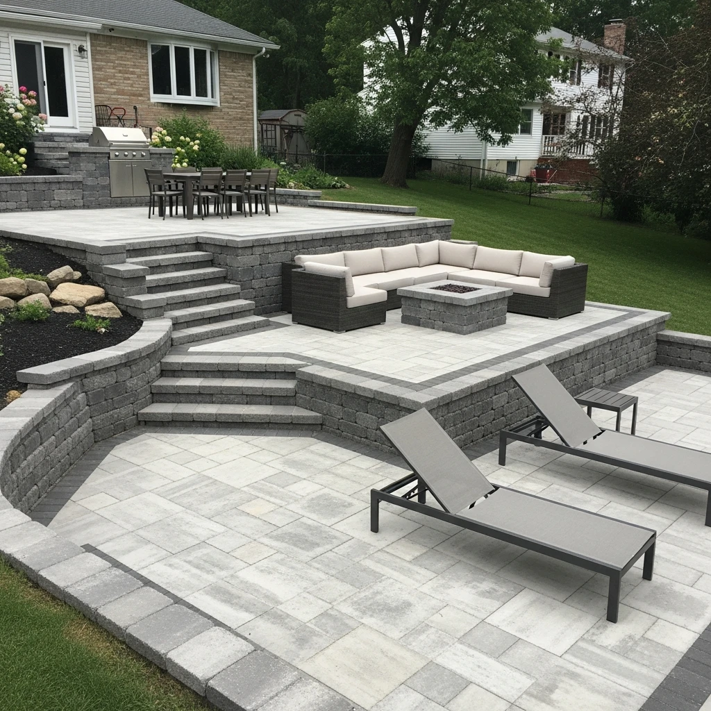 Multi-Level Paver Patio - 50 Stunning Paver Patio Ideas for a High-End Look