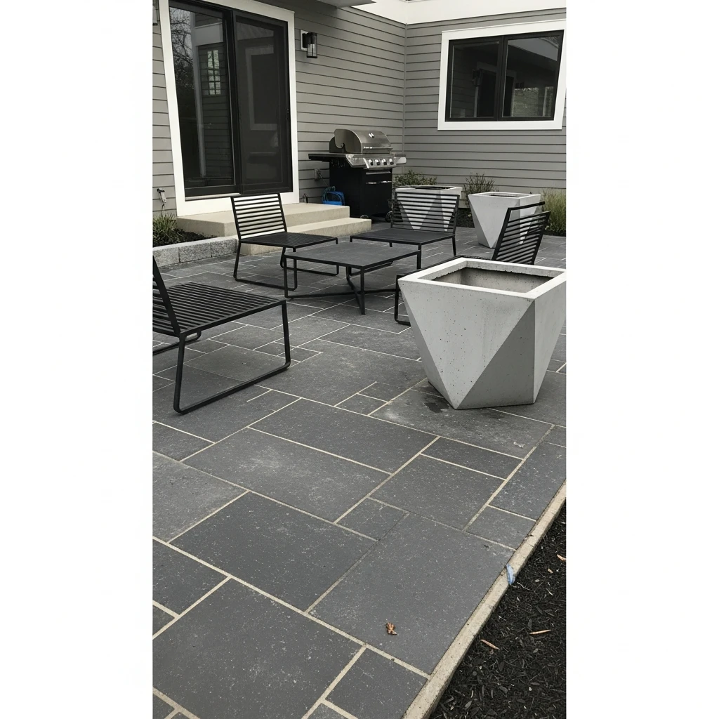 Industrial Gray Paver Patio - 50 Stunning Paver Patio Ideas for a High-End Look