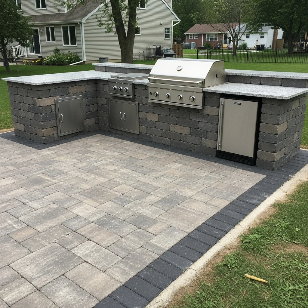 Outdoor Kitchen Paver Patio - 50 Stunning Paver Patio Ideas for a High-End Look