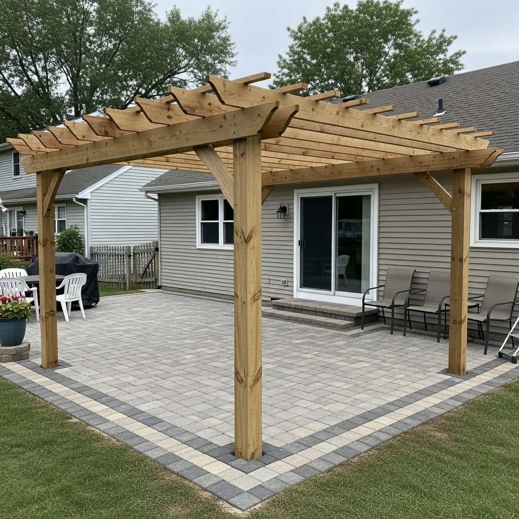 Paver Patio with Pergola - 50 Stunning Paver Patio Ideas for a High-End Look