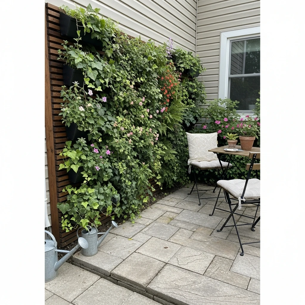 Paver Patio with Vertical Garden - 50 Stunning Paver Patio Ideas for a High-End Look