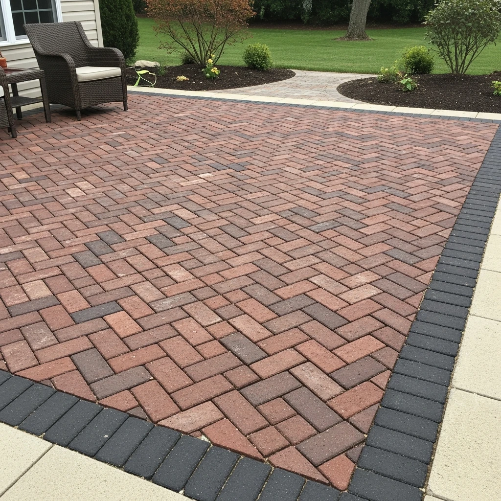 Classic Herringbone Brick Pattern - 50 Stunning Paver Patio Ideas for a High-End Look