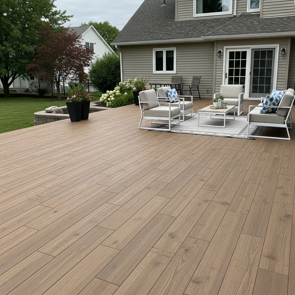 Wood-Look Porcelain Pavers - 50 Stunning Paver Patio Ideas for a High-End Look